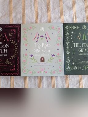 Fairy Loot, The Rose Bargain, Crimson Moth, And Th Forest Grimm Embroidery Kit
